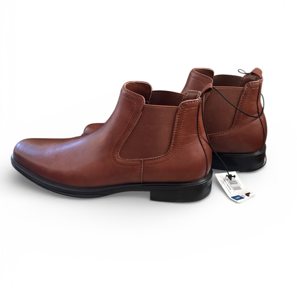 Perry Ellis Chestnut Brown Leather Ankle Boots Size 9 NIB